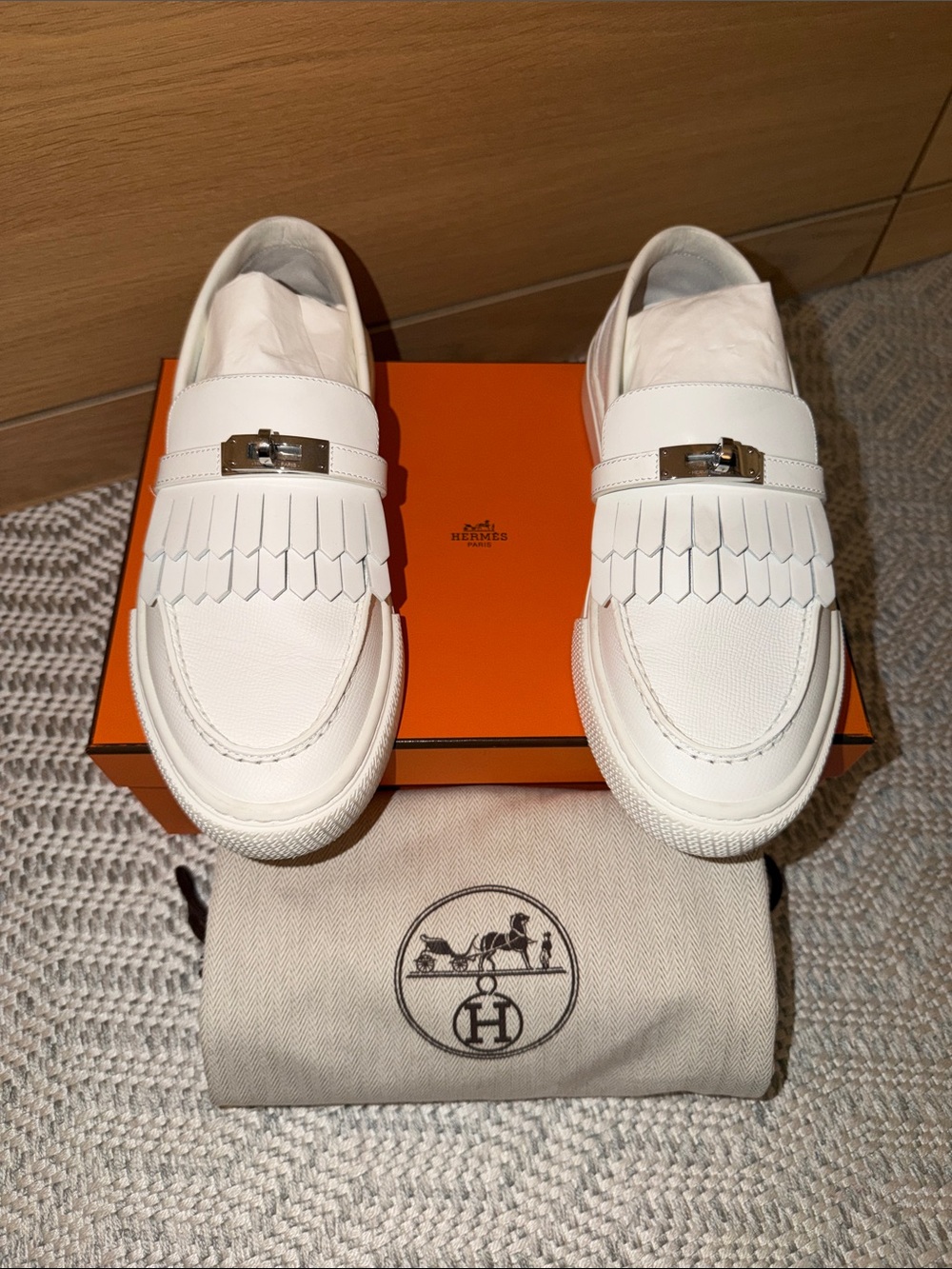 Women’s Hermes Game Leather Slip-On Loafers